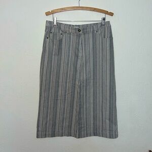 Christopher & Banks 12 striped denim long skirt